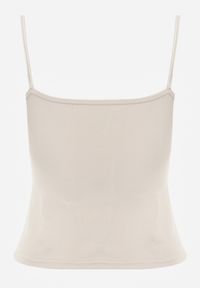 Born2be - Beżowy Wiskozowy Top z Podwójnymi Ramiączkami Hendrea. Okazja: na co dzień. Kolor: beżowy. Materiał: wiskoza. Długość rękawa: na ramiączkach. Styl: casual, elegancki #5