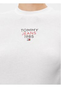 Tommy Jeans Bluzka Essential DW0DW17358 Biały Slim Fit. Kolor: biały. Materiał: bawełna