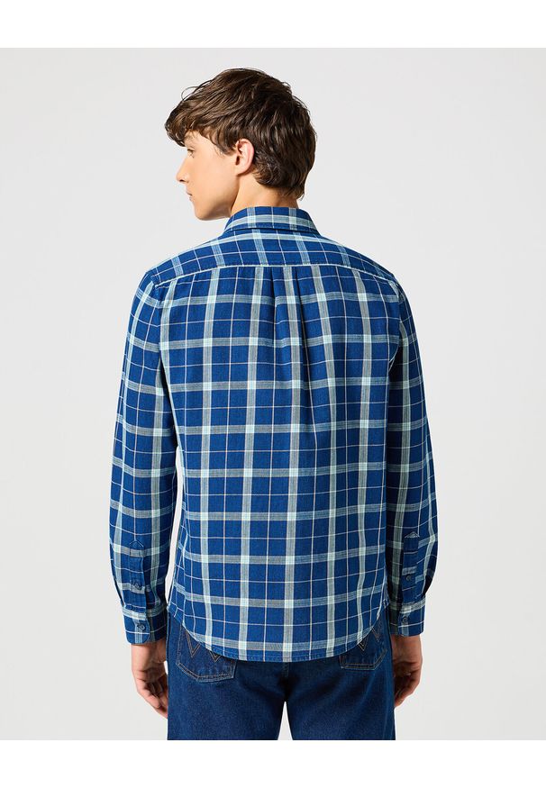 Wrangler - WRANGLER MĘSKA KOSZULA 1 PKT SHIRT GREEN INDIGO 112357231 W5X2017327