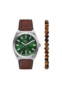 Fossil Zegarek FS6080SET Brązowy. Kolor: brązowy. Materiał: skóra #4