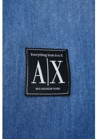 Armani Exchange koszula jeansowa damska kolor granatowy regular z kołnierzykiem klasycznym. Typ kołnierza: kołnierzyk klasyczny. Kolor: niebieski. Materiał: jeans. Styl: klasyczny #3