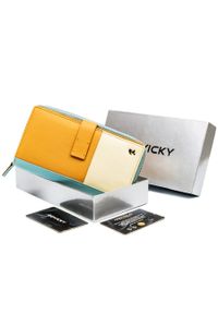 ROVICKY - Kolorowy portfel damski Rovicky N710-XL-RCN BLUE OFW. Materiał: skóra. Wzór: kolorowy #1