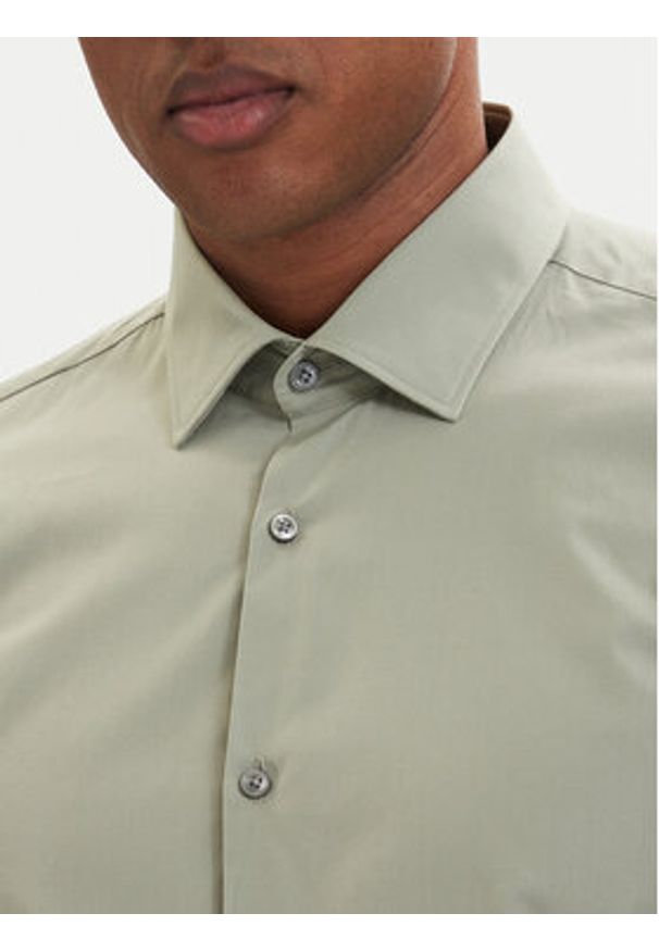 Hugo - HUGO Koszula Kenno 50289499 Zielony jasny Slim Fit. Kolor: zielony. Materiał: bawełna