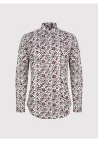 Pako Lorente - PAKO LORENTE – Biała koszula w kwiaty. Typ kołnierza: kołnierzyk klasyczny. Kolor: biały. Materiał: bawełna, elastan. Długość rękawa: długi rękaw. Długość: długie. Wzór: kwiaty. Styl: klasyczny #4