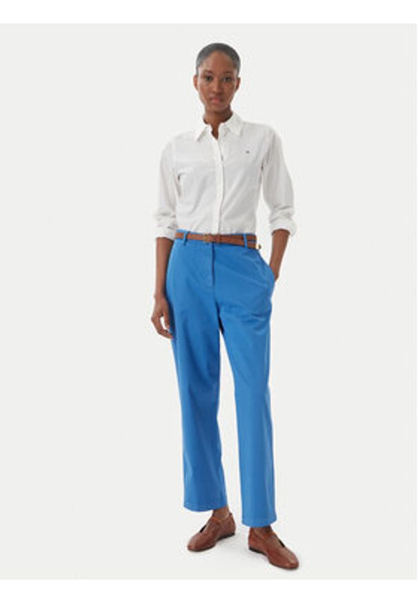 TOMMY HILFIGER - Tommy Hilfiger Chinosy WW0WW49647 Niebieski Slim Fit. Kolor: niebieski. Materiał: bawełna