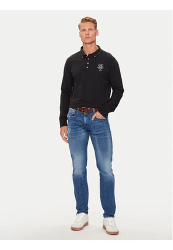 Brave Soul Polo MLT-412KLAY Czarny Regular Fit. Typ kołnierza: polo. Kolor: czarny. Materiał: bawełna