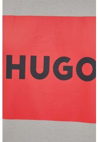 Hugo - HUGO t-shirt bawełniany kolor zielony z nadrukiem. Kolor: zielony. Materiał: bawełna. Wzór: nadruk