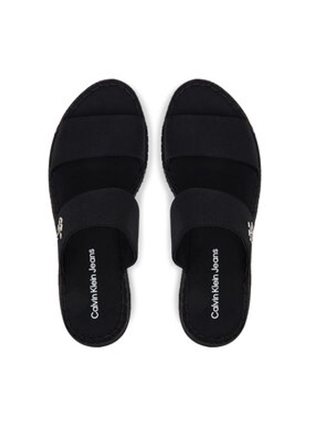 Calvin Klein Jeans Espadryle Sporty Rope Mg Lth Webbing YW0YW01704 Czarny. Kolor: czarny. Materiał: materiał. Styl: sportowy