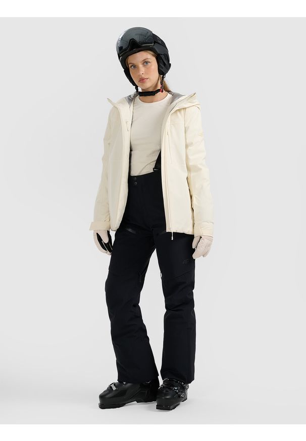 4f - 4F Spodnie narciarskie membrana 15000 damskie - czarne L. Kolor: czarny. Materiał: materiał. Technologia: Thinsulate. Wzór: gładki. Sezon: zima. Sport: narciarstwo