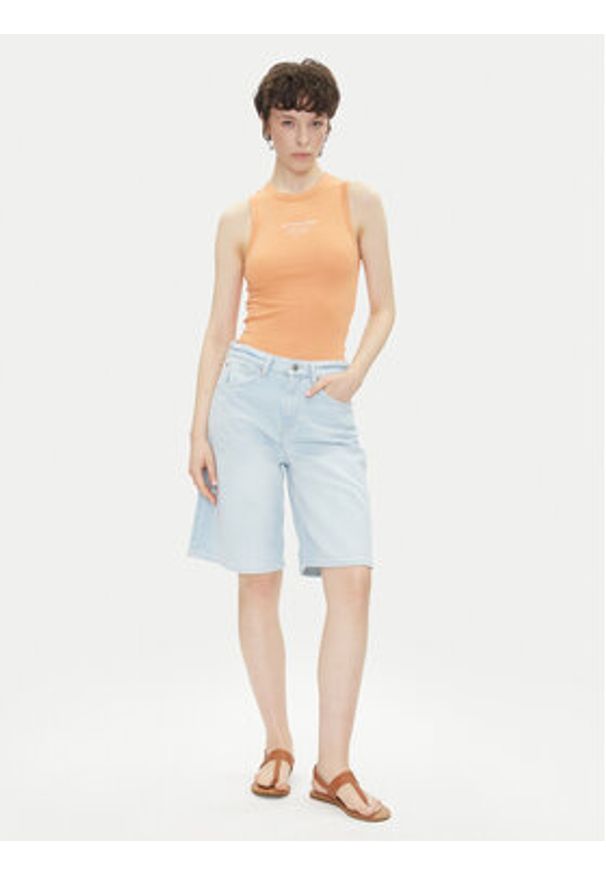 Pepe Jeans Szorty jeansowe PL801176 Niebieski Loose Fit. Kolor: niebieski. Materiał: bawełna
