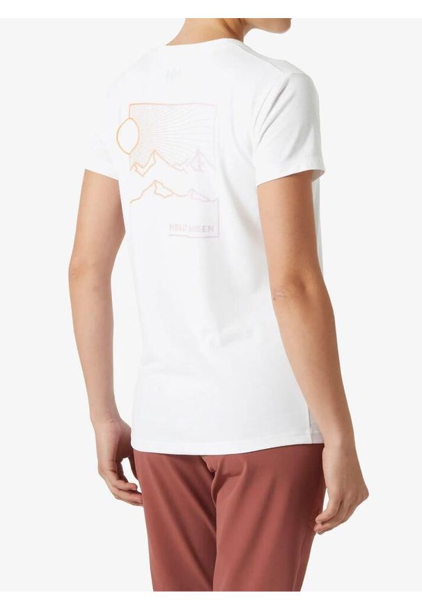 Koszulka szybkoschnąca damska Helly Hansen Skog Recycled Graphic Tee. Kolor: biały