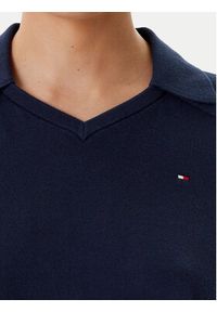 TOMMY HILFIGER - Tommy Hilfiger Polo WW0WW45694 Granatowy Regular Fit. Typ kołnierza: polo. Kolor: niebieski. Materiał: bawełna #4