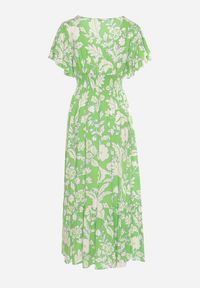 Born2be - Jasnozielona Wiskozowa Rozkloszowana Sukienka z Ozdobnym Wiązaniem i Koronkową Tasiemką z Gumką w Pasie Lalmarie. Okazja: na spotkanie biznesowe, na co dzień, na spacer, do pracy. Kolor: zielony. Materiał: wiskoza, koronka. Wzór: aplikacja. Styl: biznesowy, casual #5