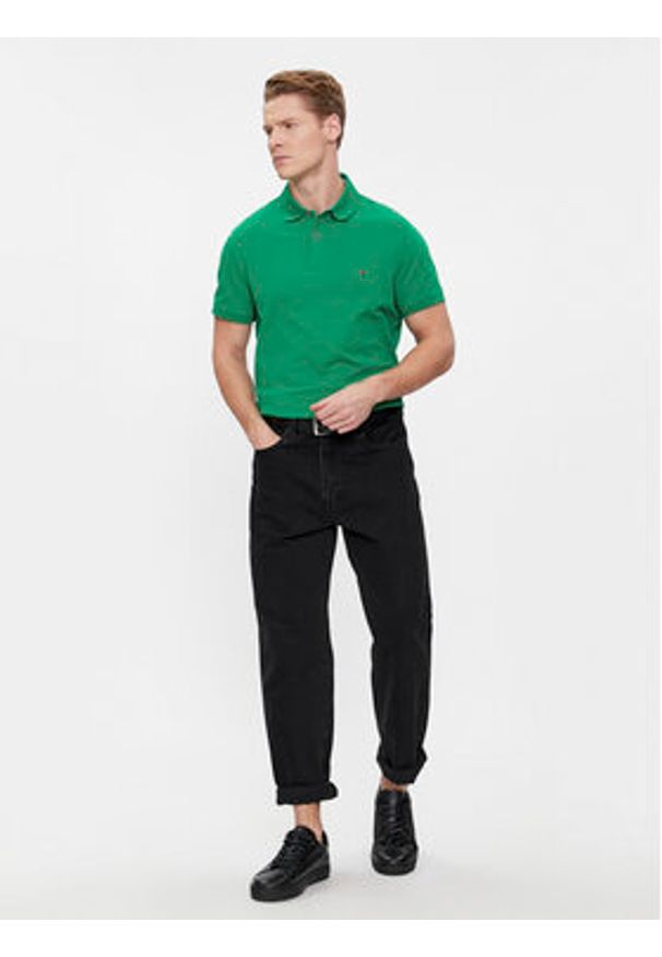 TOMMY HILFIGER - Tommy Hilfiger Polo 1985 Regular Polo MW0MW17770 Zielony Regular Fit. Typ kołnierza: polo. Kolor: zielony. Materiał: bawełna