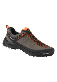 Buty Podejściowe Męskie Salewa Wildfire Leather Gtx. Kolor: pomarańczowy, wielokolorowy. Materiał: zamsz. Szerokość cholewki: normalna