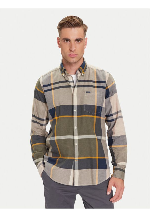 Barbour Koszula Dunoon MSH4980TN16 Zielony Regular Fit. Kolor: zielony. Materiał: bawełna