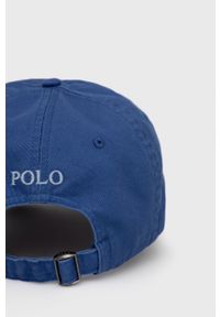 Polo Ralph Lauren Czapka bawełniana 710667709067 gładka. Kolor: niebieski. Materiał: bawełna. Wzór: gładki #3