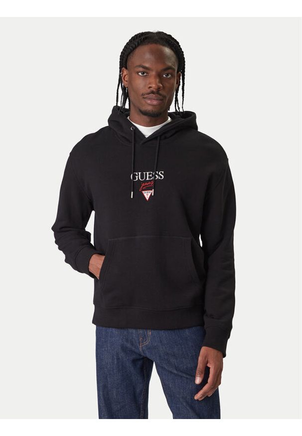 Guess Jeans Bluza 180299 Czarny Classic Fit. Kolor: czarny. Materiał: bawełna