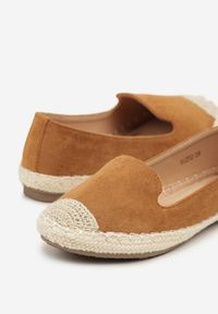 Born2be - Jasnobrązowe Espadryle Ozdobione Plecionką Tiaziane. Okazja: na co dzień, na imprezę, na spacer. Kolor: brązowy. Wzór: aplikacja. Sezon: lato. Styl: klasyczny, elegancki, casual #4