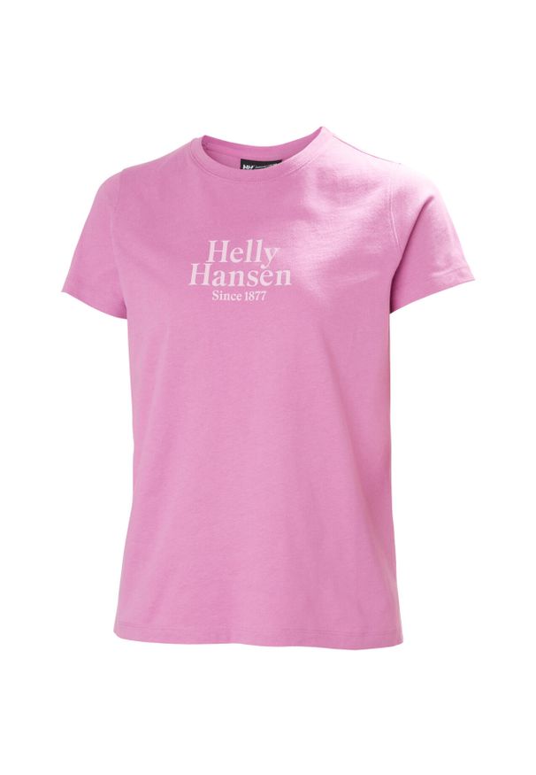Koszulka damska Helly Hansen Core Graphic 2.0. Kolor: różowy. Materiał: bawełna