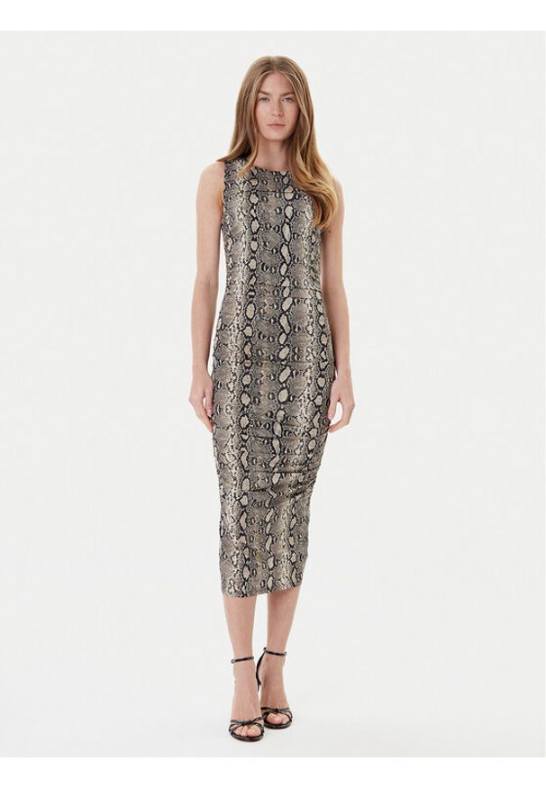 MICHAEL Michael Kors Sukienka koktajlowa MT58319HMC Beżowy Slim Fit. Kolor: beżowy. Materiał: wiskoza. Styl: wizytowy
