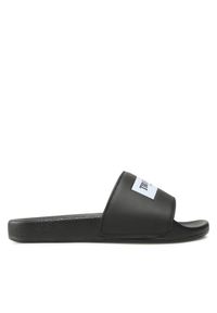 True Religion Klapki TRSLIDE026 Czarny. Kolor: czarny. Materiał: skóra