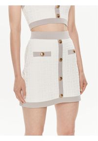 Elisabetta Franchi Spódnica mini GK-98B-42E2-004477 Biały Slim Fit. Kolor: biały. Materiał: syntetyk, wiskoza