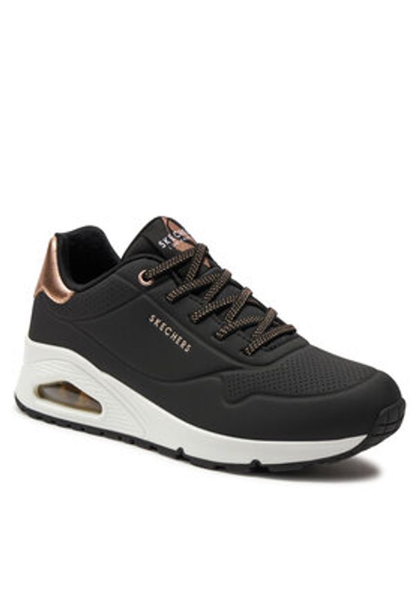skechers - Skechers Sneakersy Uno Shimmer Away 155196/BLK Czarny. Kolor: czarny. Materiał: skóra