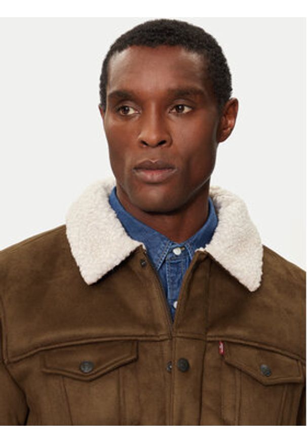 Levi's® Kożuch 001YT-0001 Brązowy Regular Fit. Kolor: brązowy. Materiał: syntetyk