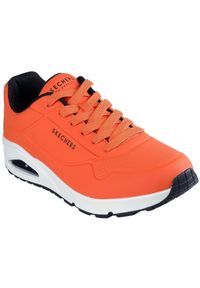 skechers - Adidasy Skechers Uno Stand On Air, Mężczyźni. Kolor: czerwony. Materiał: materiał, syntetyk