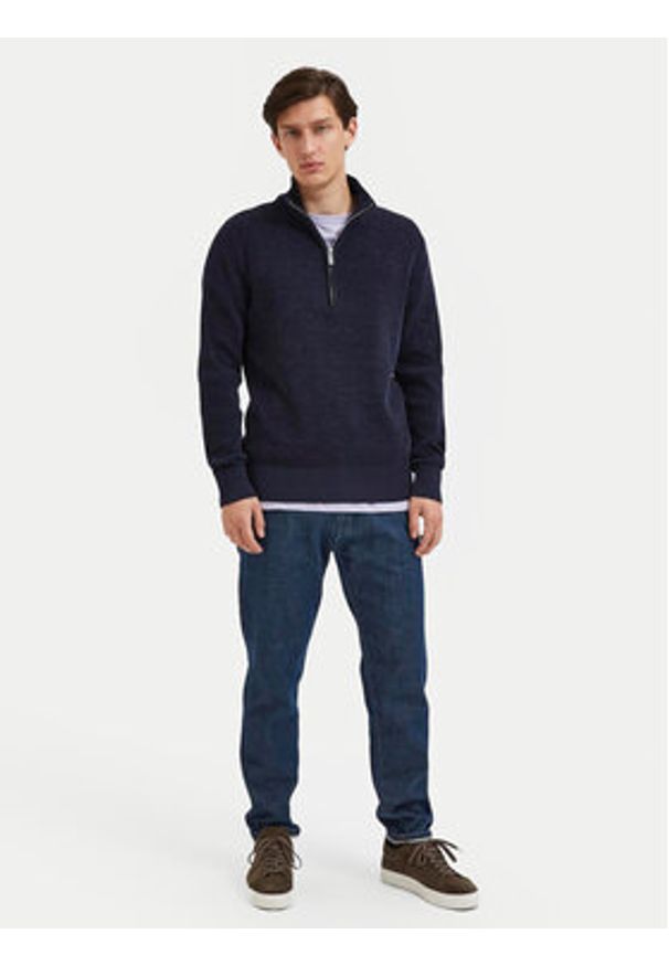 Selected Homme Sweter Rodney 16087985 Granatowy Regular Fit. Kolor: niebieski. Materiał: syntetyk