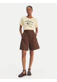 Weekend Max Mara T-Shirt Bora 2615971042 Żółty Regular Fit. Kolor: żółty. Materiał: bawełna #5