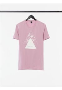 outhorn - T-shirt z nadrukiem męski. Materiał: materiał, bawełna, elastan, jersey. Wzór: nadruk #4