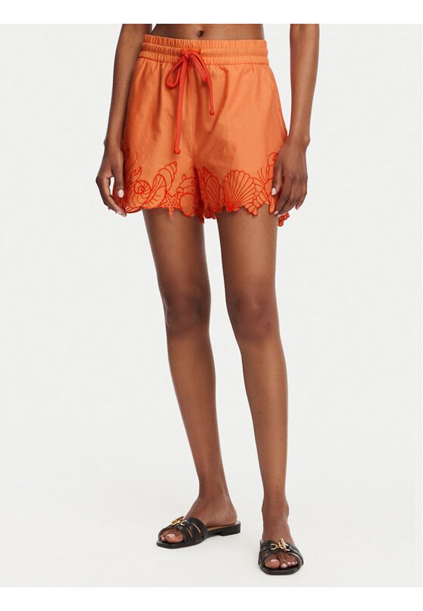 Vero Moda Szorty sportowe Lucia 10350997 Pomarańczowy jasny Regular Fit. Kolor: pomarańczowy. Materiał: bawełna