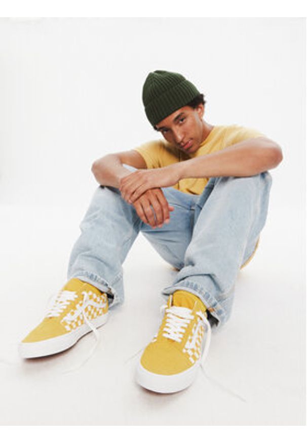 Vans Tenisówki Old Skool Checkerboard VN000DB3ZX71 Żółty. Kolor: żółty. Materiał: materiał