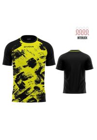 Męski T-shirt Givova Art Sports Fluo w rozmiarze M. Kolor: czarny, wielokolorowy, żółty. Sport: piłka nożna