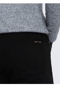 Ombre Clothing - Męskie spodnie chino o dopasowanym kroju - czarne V1 OM-PACP-0151 - XXL. Okazja: na co dzień. Kolor: czarny. Materiał: bawełna, materiał, tkanina, elastan. Styl: casual #4