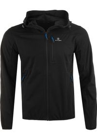 ZUMBA WEAR - Męska Kurtka Softshell Athl. DPT Agar Czarna - Odporna na Wiatr i Oddychająca. Kolor: czarny. Materiał: softshell. Sport: turystyka piesza