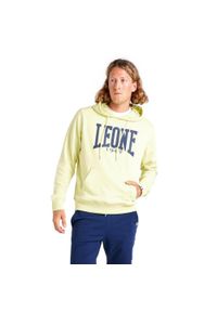 LEONE 1947 APPAREL - Męska bluza z kapturem Leone 1947 unbrushed – lekka bluza. Typ kołnierza: kaptur. Kolor: zielony, wielokolorowy, żółty. Materiał: tkanina. Sport: fitness