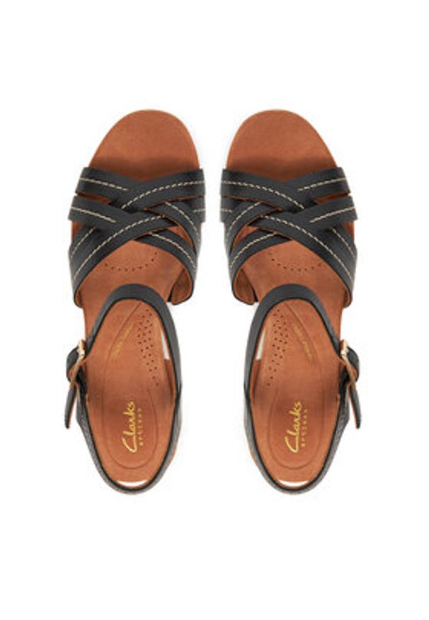 Clarks Espadryle Sabina Strap 26181462 Czarny. Kolor: czarny. Materiał: skóra