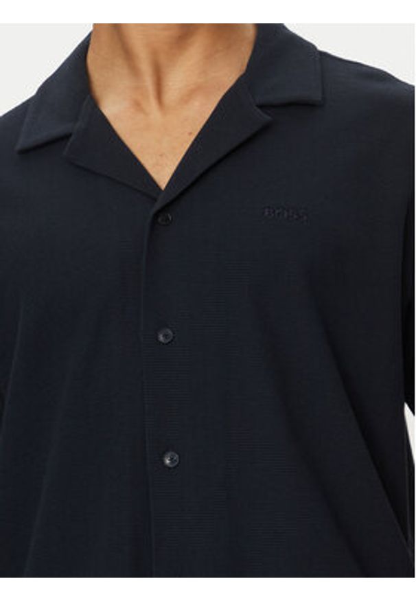 BOSS Koszula 50536745 Granatowy Relaxed Fit. Kolor: niebieski. Materiał: bawełna