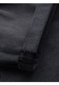 Ombre Clothing - Męskie krótkie spodenki jeansowe z przetarciami i podwiniętą nogawką – szare V3 OM-SRDS-0186 - XXL. Okazja: na co dzień. Kolor: szary. Materiał: jeans. Długość: krótkie. Wzór: aplikacja. Sezon: lato. Styl: casual