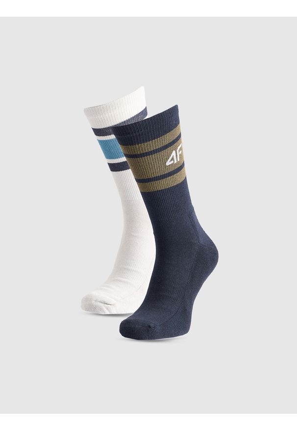 4f - 4F Skarpety casual za kostkę (2-pack) męskie - multikolor 43-46. Kolor: wielokolorowy. Materiał: włókno, materiał, bawełna