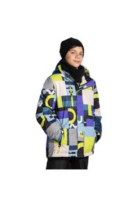 Kurtka narciarska dla dzieci snowboard ThermoTEX Lemon Explore ZL4. Typ kołnierza: kołnierzyk stójkowy, kaptur. Kolor: wielokolorowy. Materiał: poliester. Sezon: zima. Sport: narciarstwo, snowboard