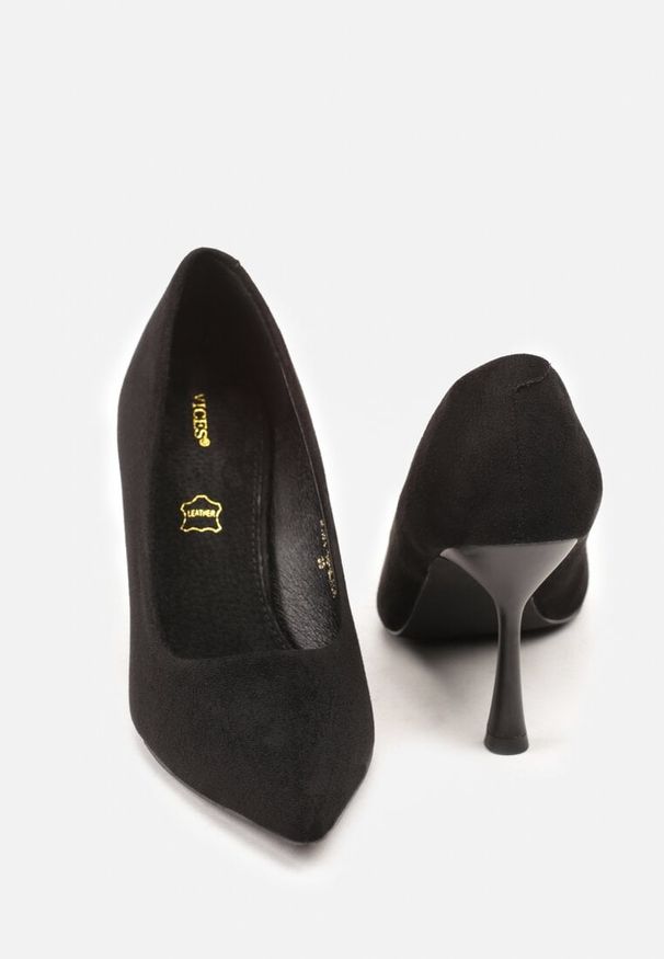 Born2be - Czarne Szpilki Vices ze Skórzaną Wkładką Afurriva. Okazja: na co dzień. Kolor: czarny. Materiał: skóra. Obcas: na szpilce. Styl: casual, elegancki