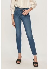 Wrangler jeansy Skinny Crop Zip Light Breeze damskie regular waist. Kolor: niebieski #4