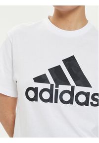 Adidas - adidas T-Shirt Floral Graphic Big Logo IN7314 Biały Regular Fit. Kolor: biały. Materiał: bawełna #5