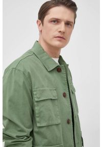 Marc O'Polo kurtka męska kolor zielony przejściowa. Okazja: na co dzień. Typ kołnierza: polo. Kolor: zielony. Materiał: bawełna, materiał, włókno. Wzór: gładki. Styl: casual #3