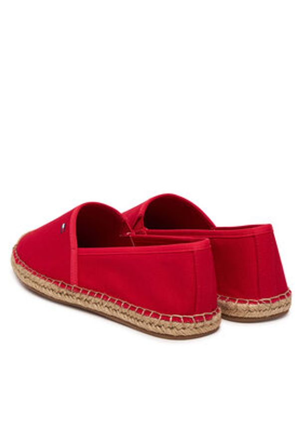 TOMMY HILFIGER - Tommy Hilfiger Espadryle Flag Canvas Espadrille FW0FW08541 Czerwony. Kolor: czerwony. Materiał: materiał