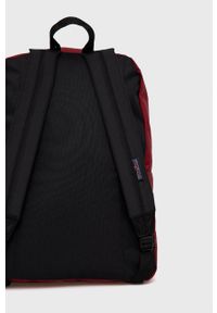 JanSport - Jansport plecak kolor bordowy duży z aplikacją. Kolor: czerwony. Wzór: aplikacja #5